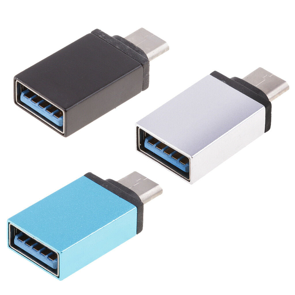 2 Pcs Aluminum Type-C to USB 3.0 Adapter with OTG Functions Reversible Plug