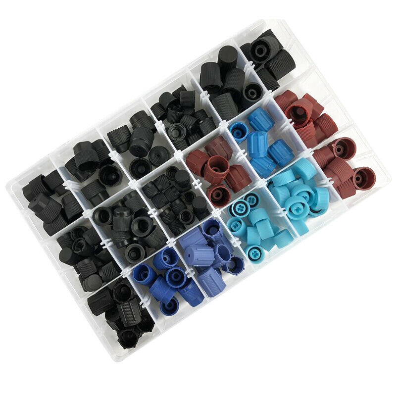 170pcs Car SUV Repair A/C R134a R12 High Low Side Valve Core Port Dust Cap KIt