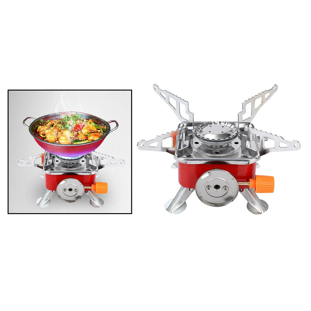 Square Camping Gas Stove Cookout Folding Butane Burner  Travel Stove