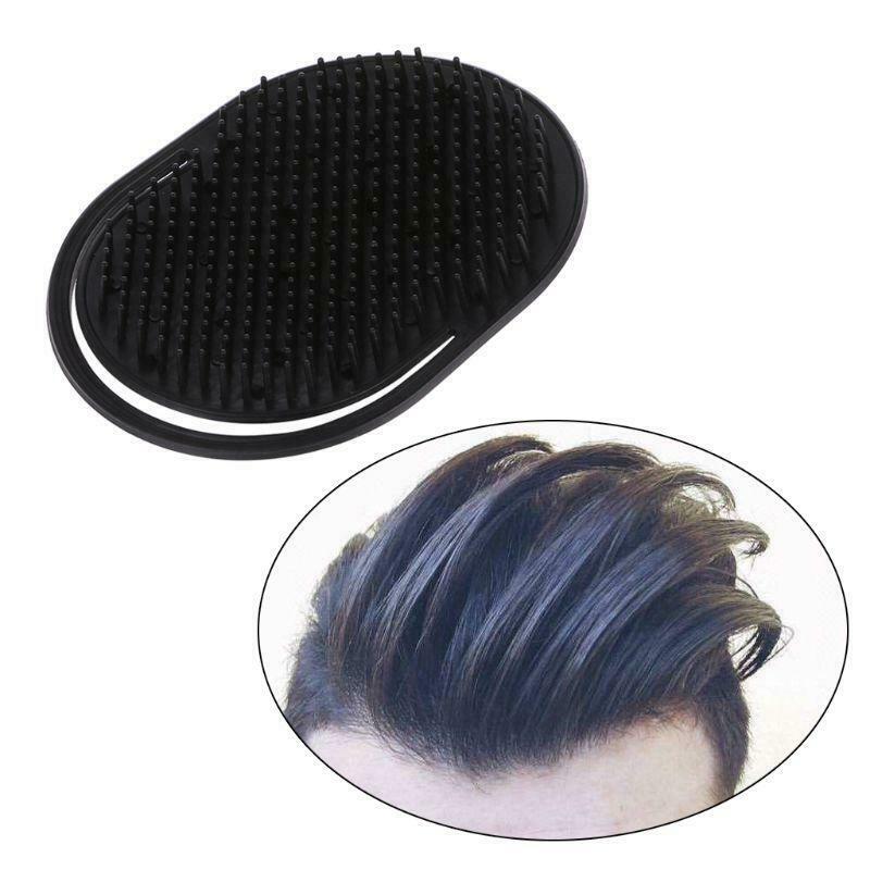 2 Pcs Pocket Travel Hair Comb Brush Men Beard Mustache Palm Scalp Massage Black