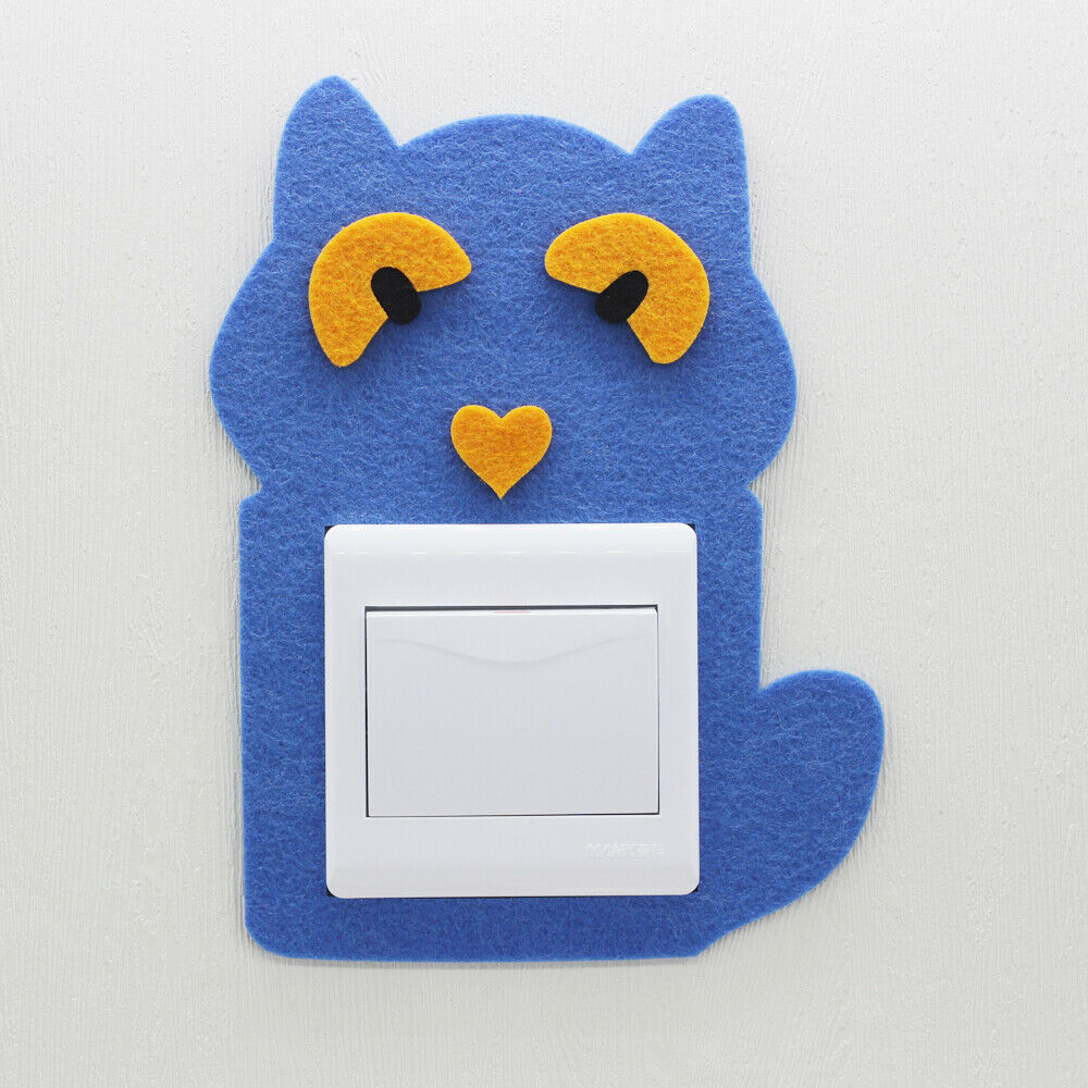8x Cartoon Hollow Light Switch Vinyl Decals Wall Stickers Felt Owl Cover