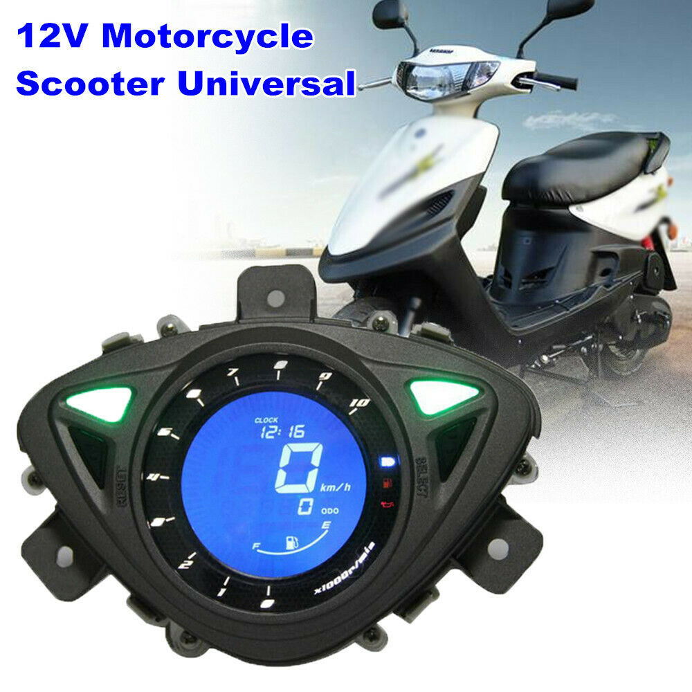 12V Motorcycle Bikes LCD Digital Odometer Speedometer Tachometer Gauge Meter Kit