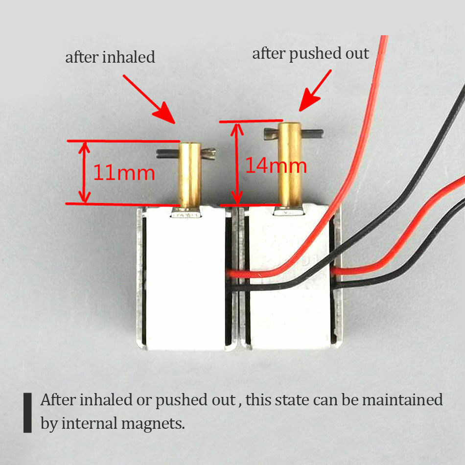 1PCS 5V-12V Pousser-Tirer Type SolÃ©noÃ¯de Ã‰lectro-aimant Miro Self-Holding Aimant