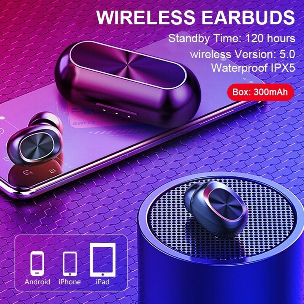 Waterproof Earbuds Bluetooth 5.0 HiFi Headphone with Microphone HD Call