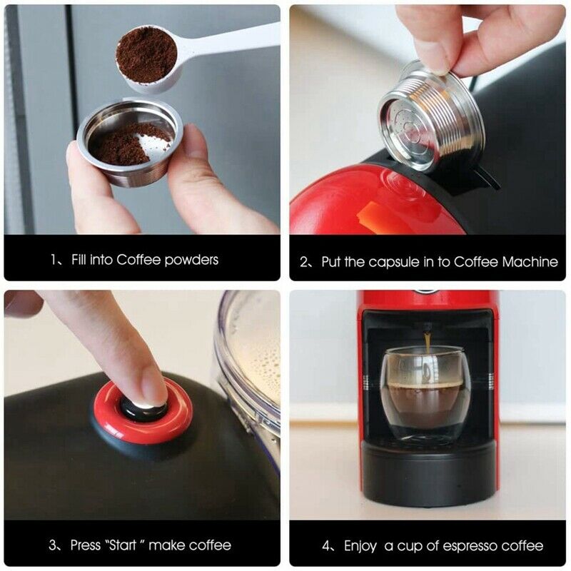 Coffee Filters Stainless Steel Refillable Coffee Capsule Cup Pods Holder FilR2J2