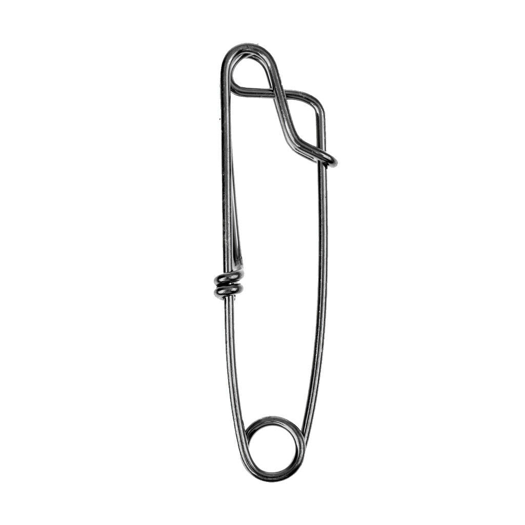 100Pcs Stainless Steel Longline Clips Hanger Snap Float Line Fishing Tackles
