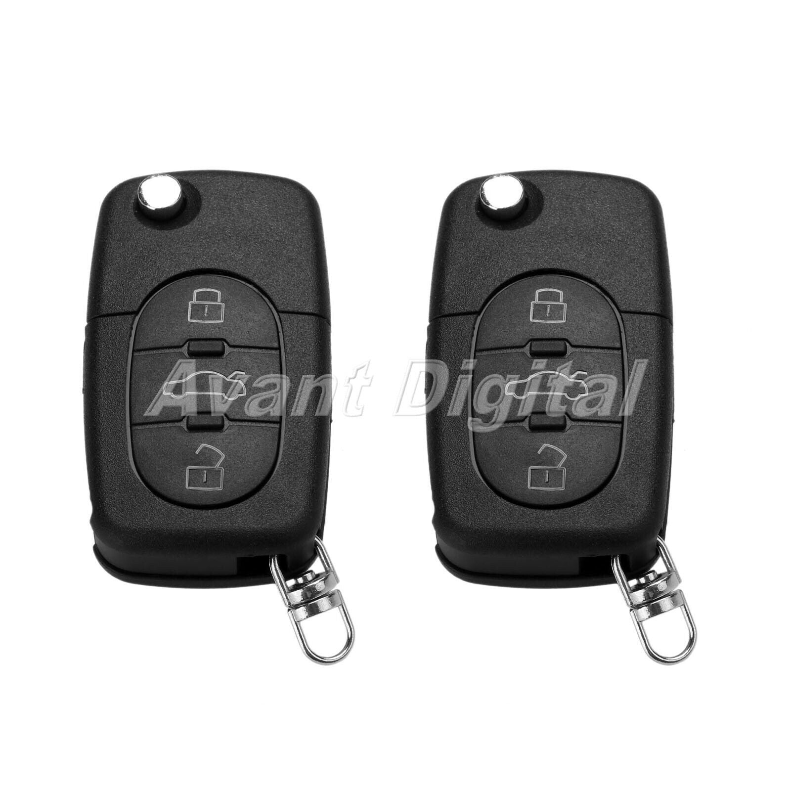 2Pcs Remote Key Fob 433MHz 3 Button ID48 Chip 4D0837231A Fit For  A4 Quattro