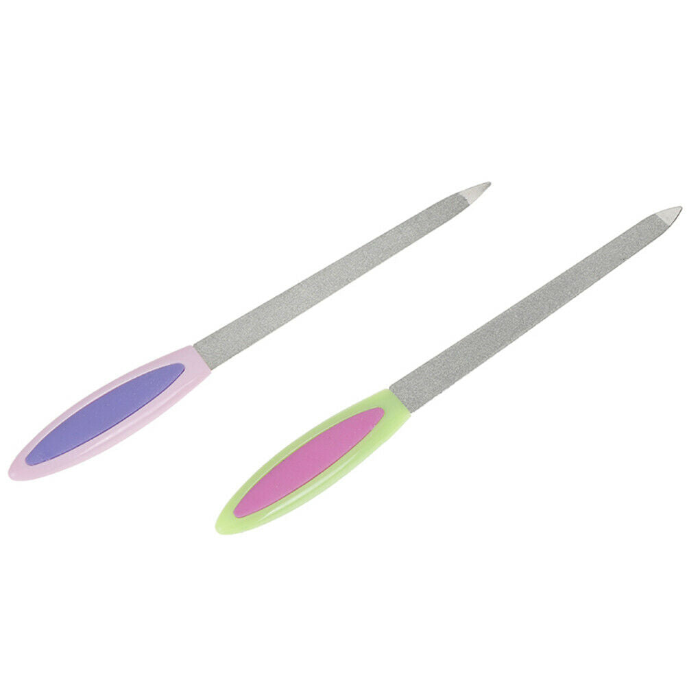 Double Sides Metal Nail File Buffer Grinding Rod Scrub Manicure Pedicure To Rf