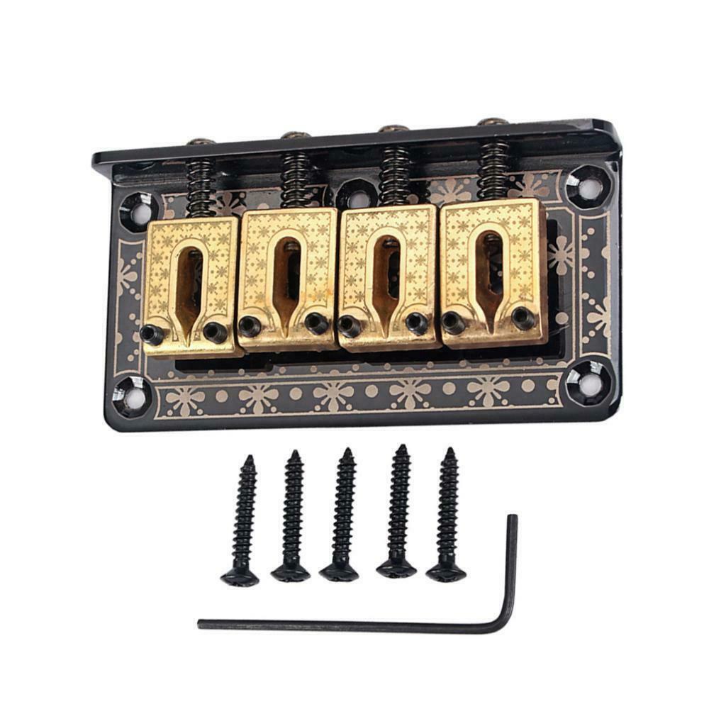 1 Set Superb Bass Guitar Saddle Bridge W/ Screws Wrench Iron 78.5 X 41mm