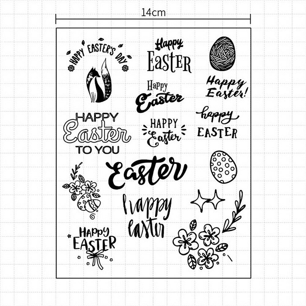 Happy Easter Clear Stamp Transparent Seal Scrapbooking Embossing Card Making DIY