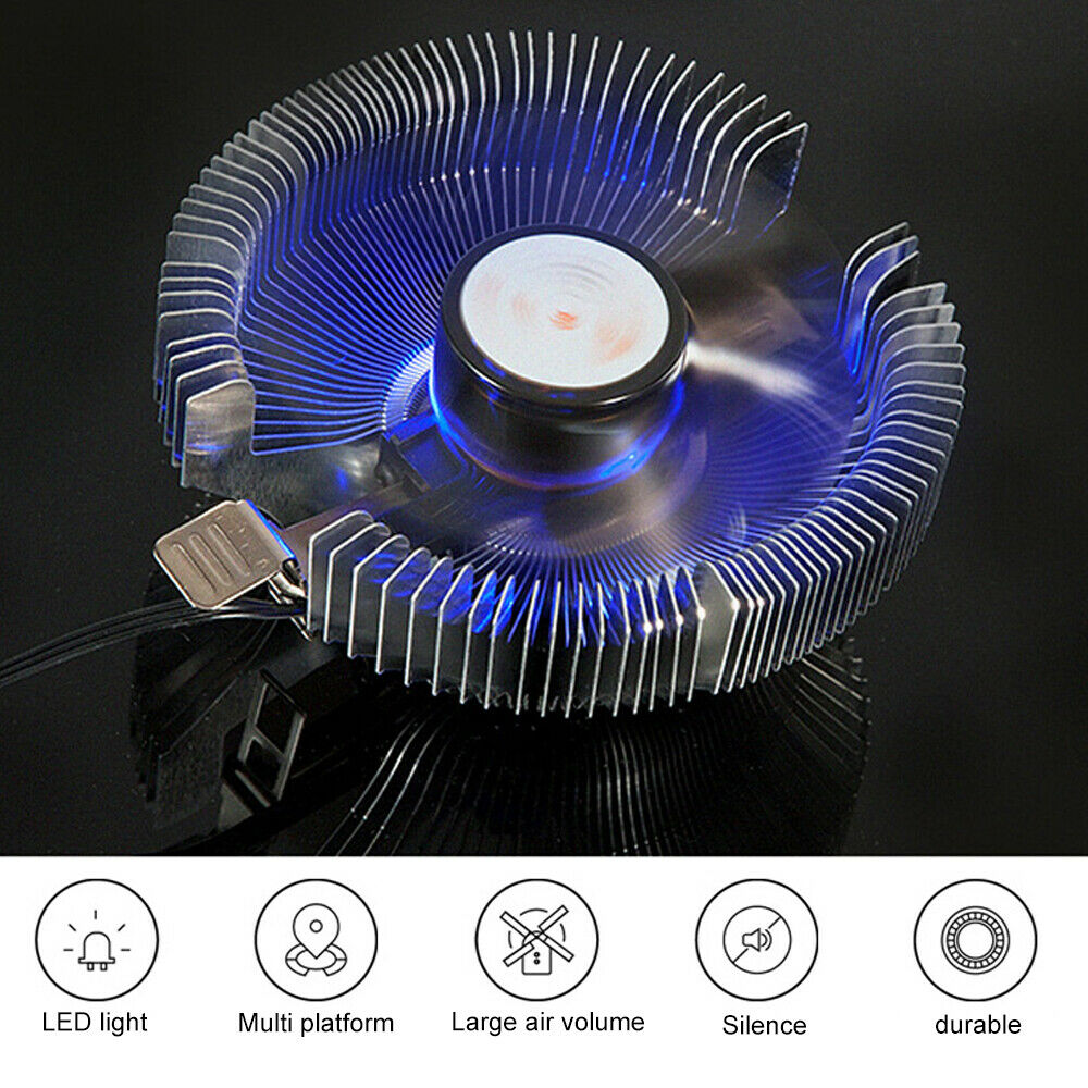 New UK LED Heatsink Silent CPU Fans For Core Intel AMD/775/1150/1151/1155/1156!