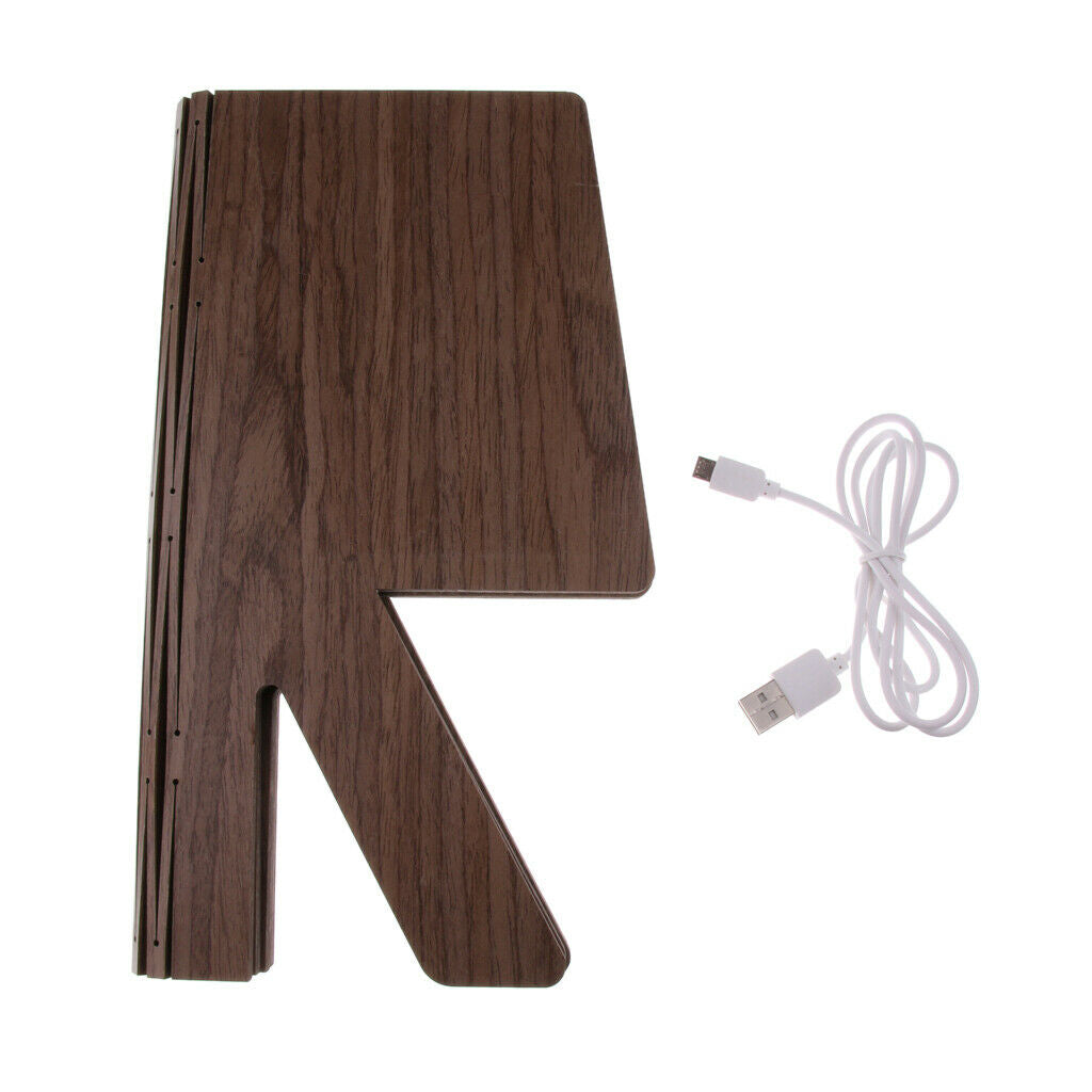 USB Rechargeable 4.5W Wooden Folding LED Folding Book Lamp Light  Warm White