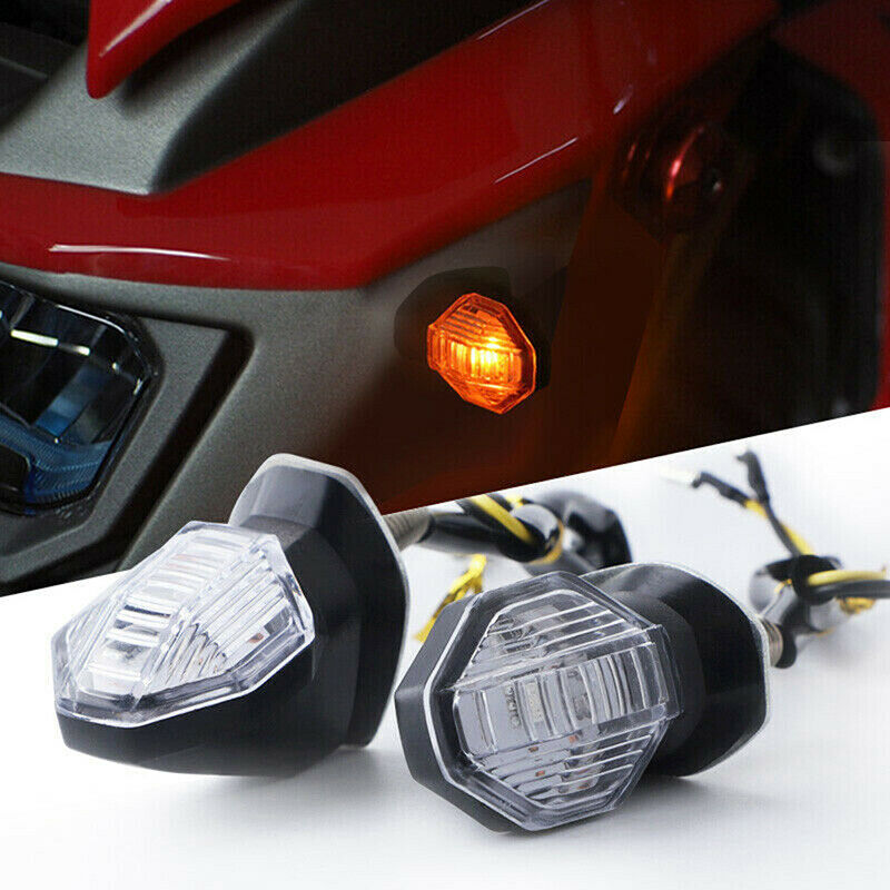 2x Universal Motorcycle 1LED Amber Turn Bike Signal Indicators Blinker Li.l8
