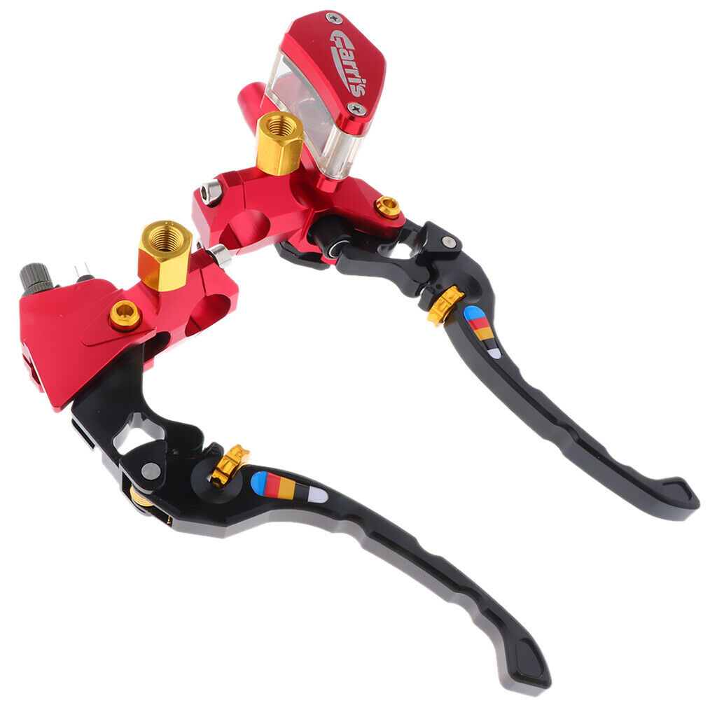 Foldable Motorcycle Brake Clutch Levers  Red