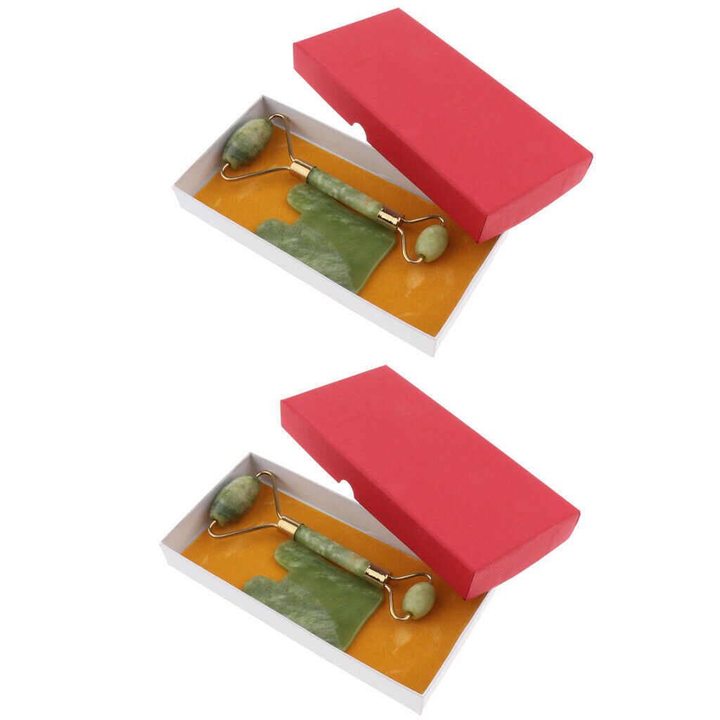 4X Hsiuyen Jade Face Eye Neck Beauty Roller & Gua Sha Scraping Massage Tools