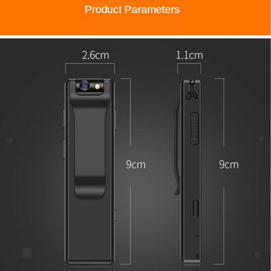 1080P Mini Body Camera Wearable Video Recorder Cam Micro with Clip Black