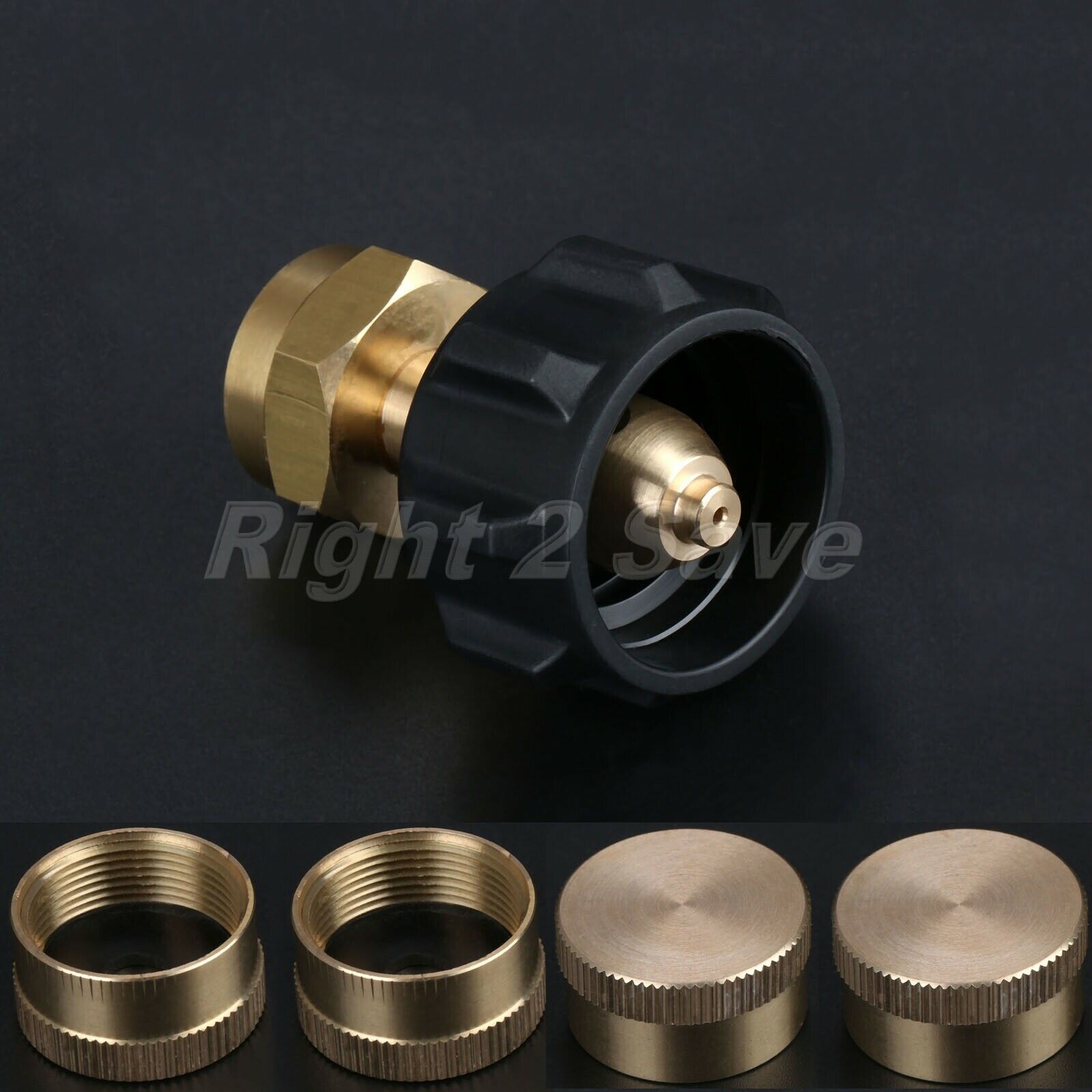 Outdoor Camping BBQ Propane Refill QCC1 Regulator Valve & 4X Cylinder Tank Caps