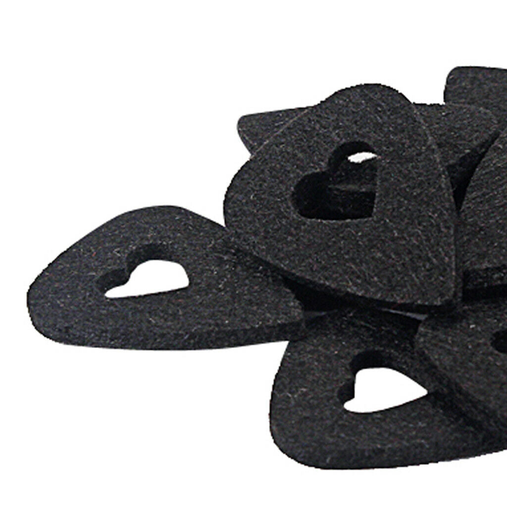 10 Pieces Guitar Ukulele Wool Felt Plectrum Picks for Guitar Parts Black