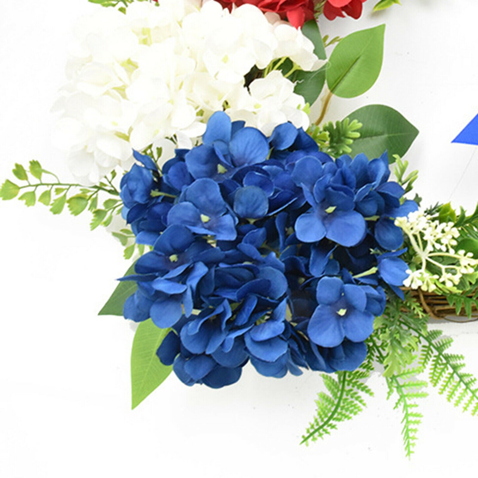American Wreath Hydrangea Flower Garland Memorial Day Wall Hanging Ornament