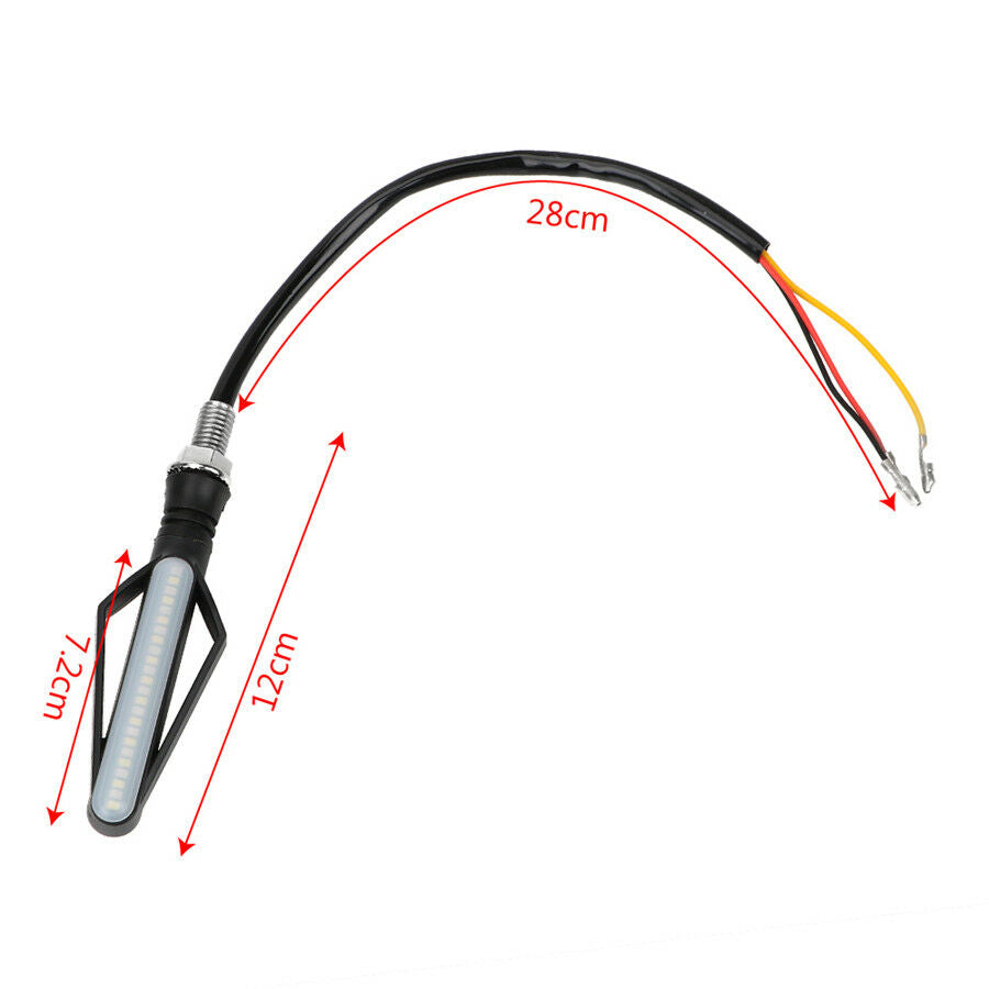 2 Pair Amber Flowing Turn Signal Light Plus Front White DRL +Rear Red Brake Lamp