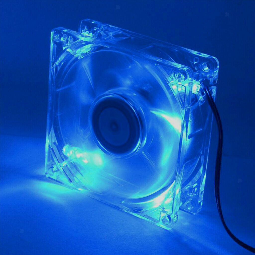 4 Pieces 12V DC Brushless Fan LED 80mm Silent PC Computer Case Cooler Fan