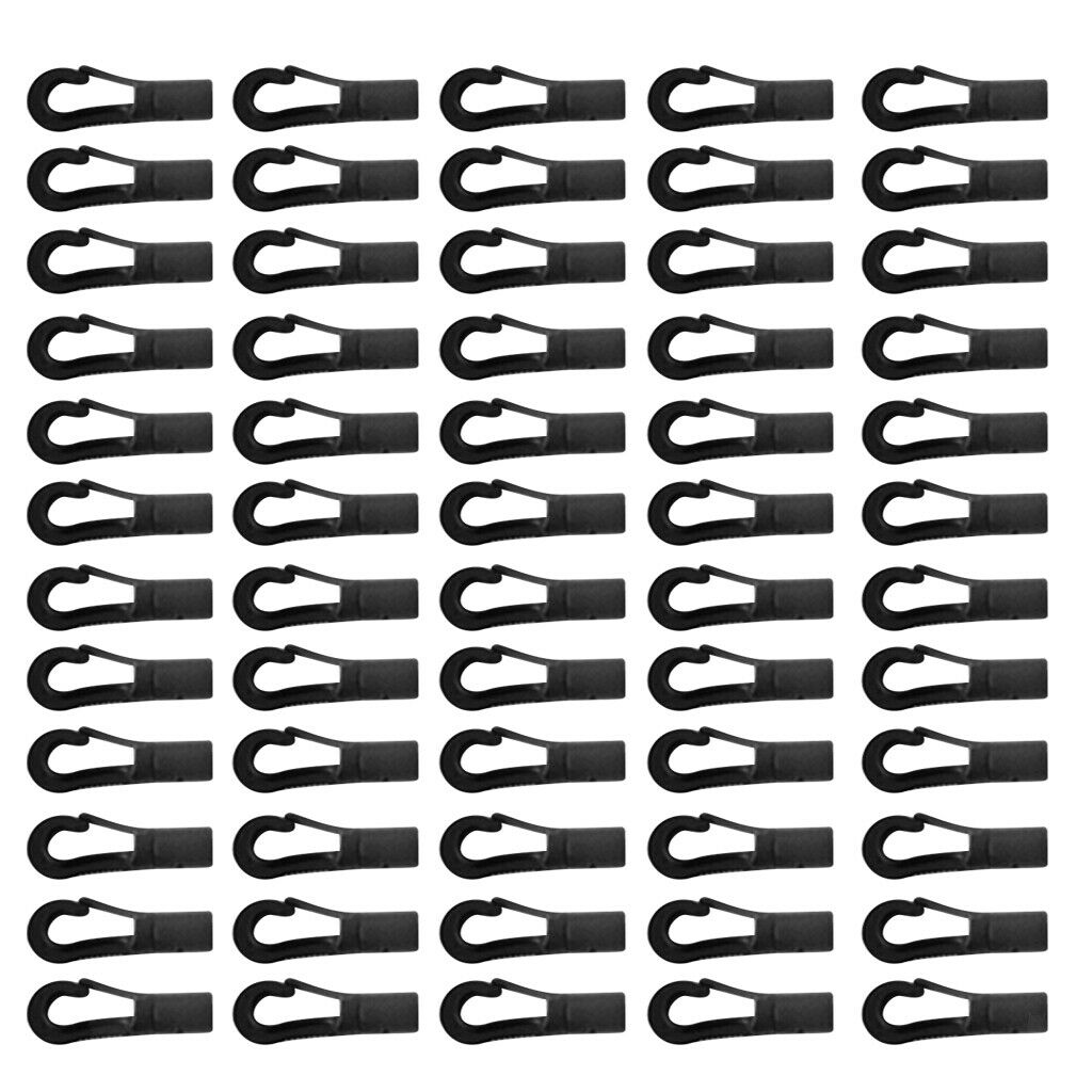 60Pcs Shock Bungee Cord Hook Karabiner Cord Black for 5mm Bungee Straps