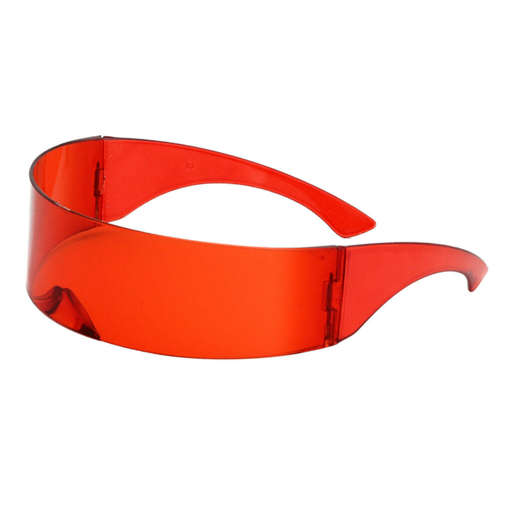 2Pcs Futuristic Visor Sunglasses Robotic Narrow Sun Glasses Party Supplies