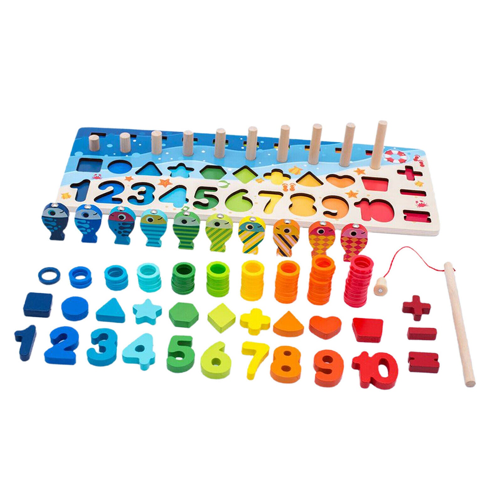 Montessori Color Shape Matching Toys Kids Wooden Stacking & Sorting Toys
