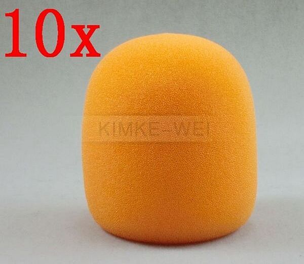 10x Orange Handheld Stage Microphone Windscreen Foam Mic Cover Karaoke DJ 65x40