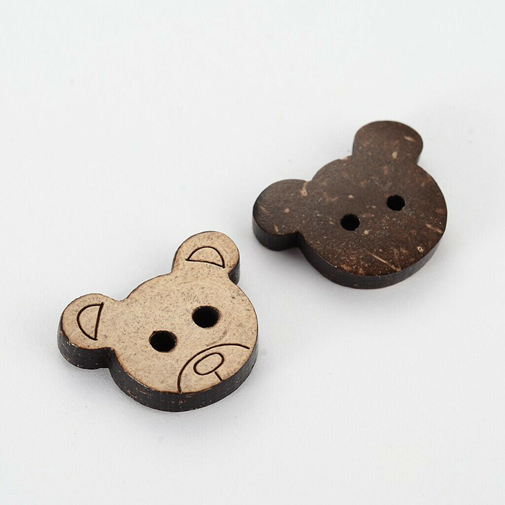 100x Coconut Shell Wood Button Wooden Sewing Decor 2/4 Holes Accessories Lot