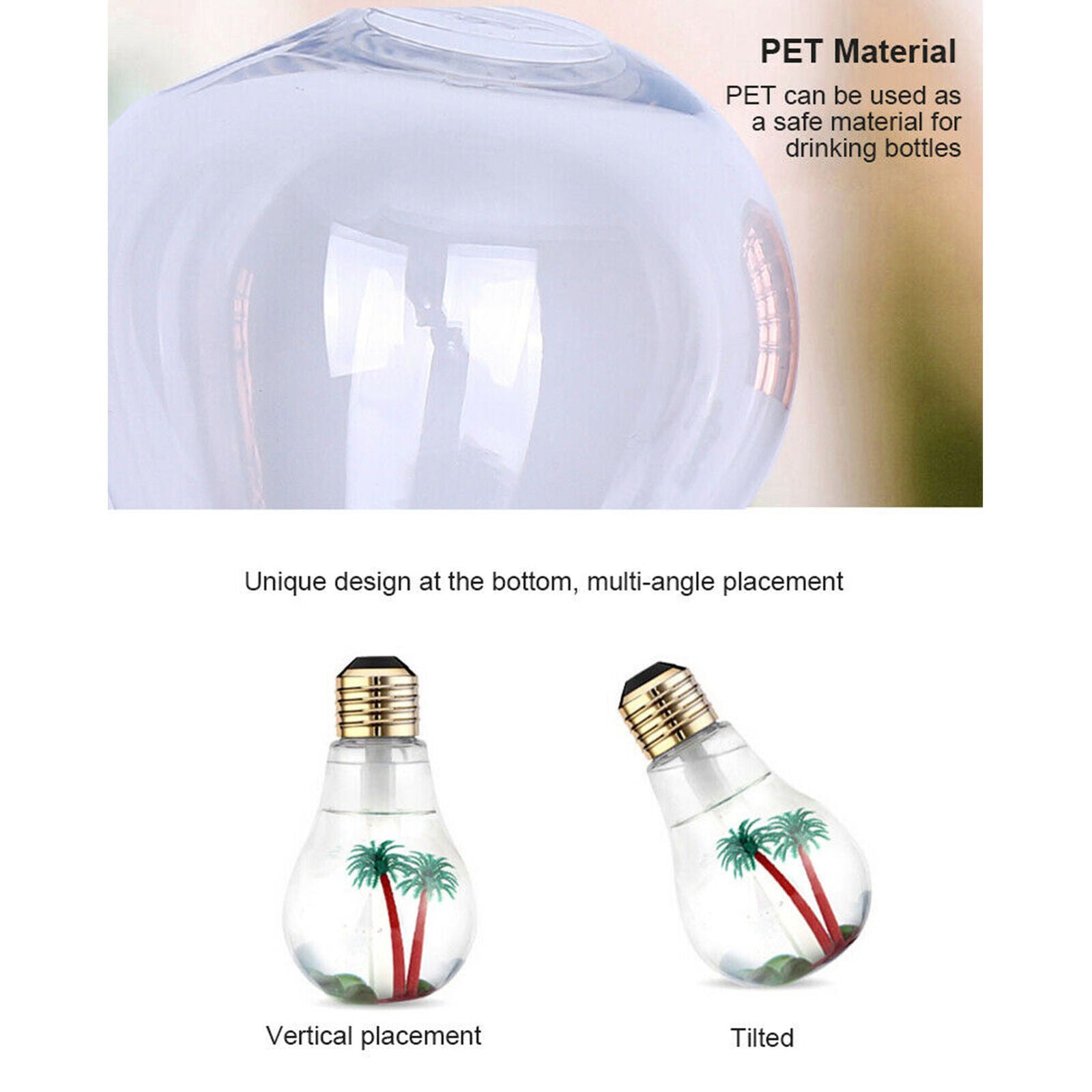 Bulb Essential Oil Diffuser Humidifier Ultrasonic LED USB Aroma Air Purifier