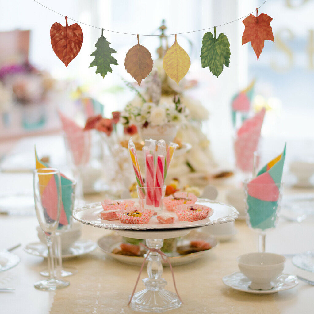 Fall Leaves Banner Baby Shower Kid's Birthday Party Decor Leaves -2.5m