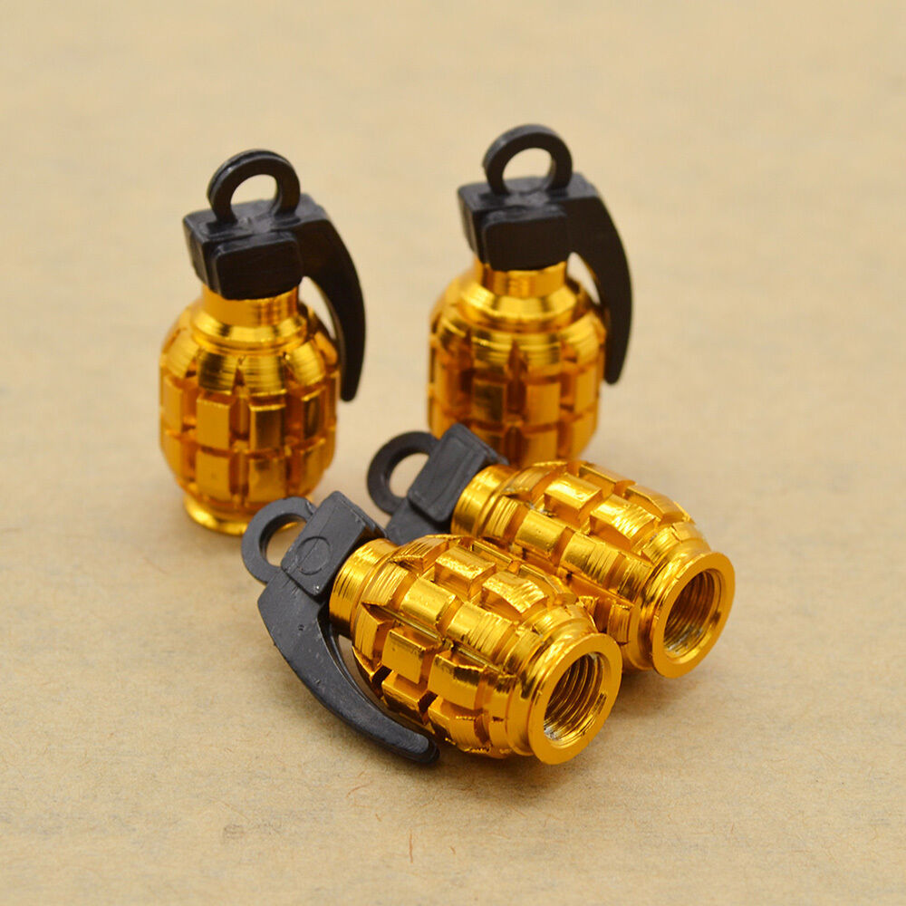 4pcs Car Truck Auto Grenade Crown Air Port Cover Tire Rim Valve Wheel Stem Caps