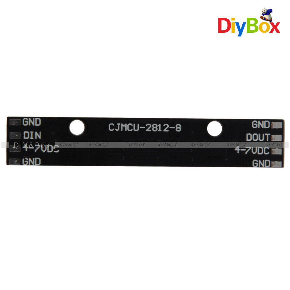 Black 8 Channel WS2812 5050 RGB 8 LEDs Light Strip Driver Board for Arduino DIY
