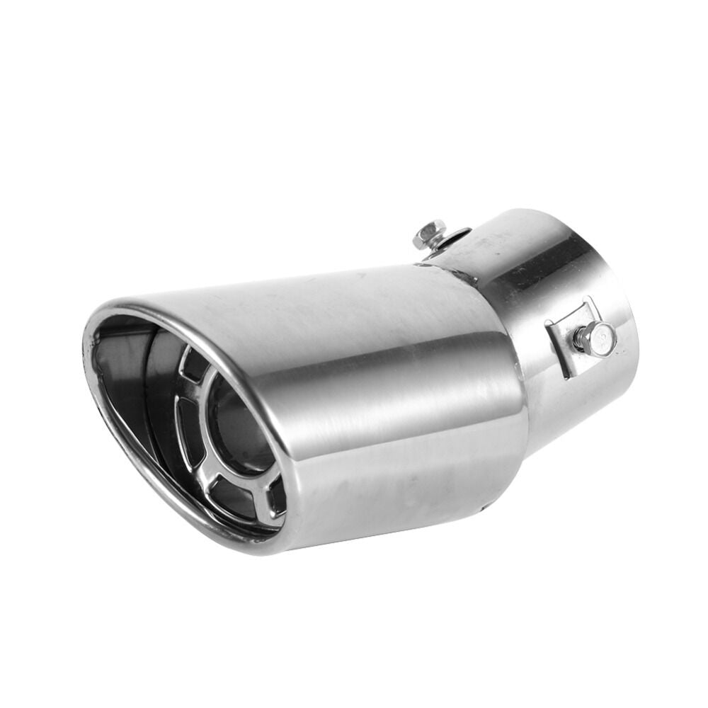 61mm Bent Universal Rear Round Stainless Steel Car Exhaust Tailpipe Muffler Tip