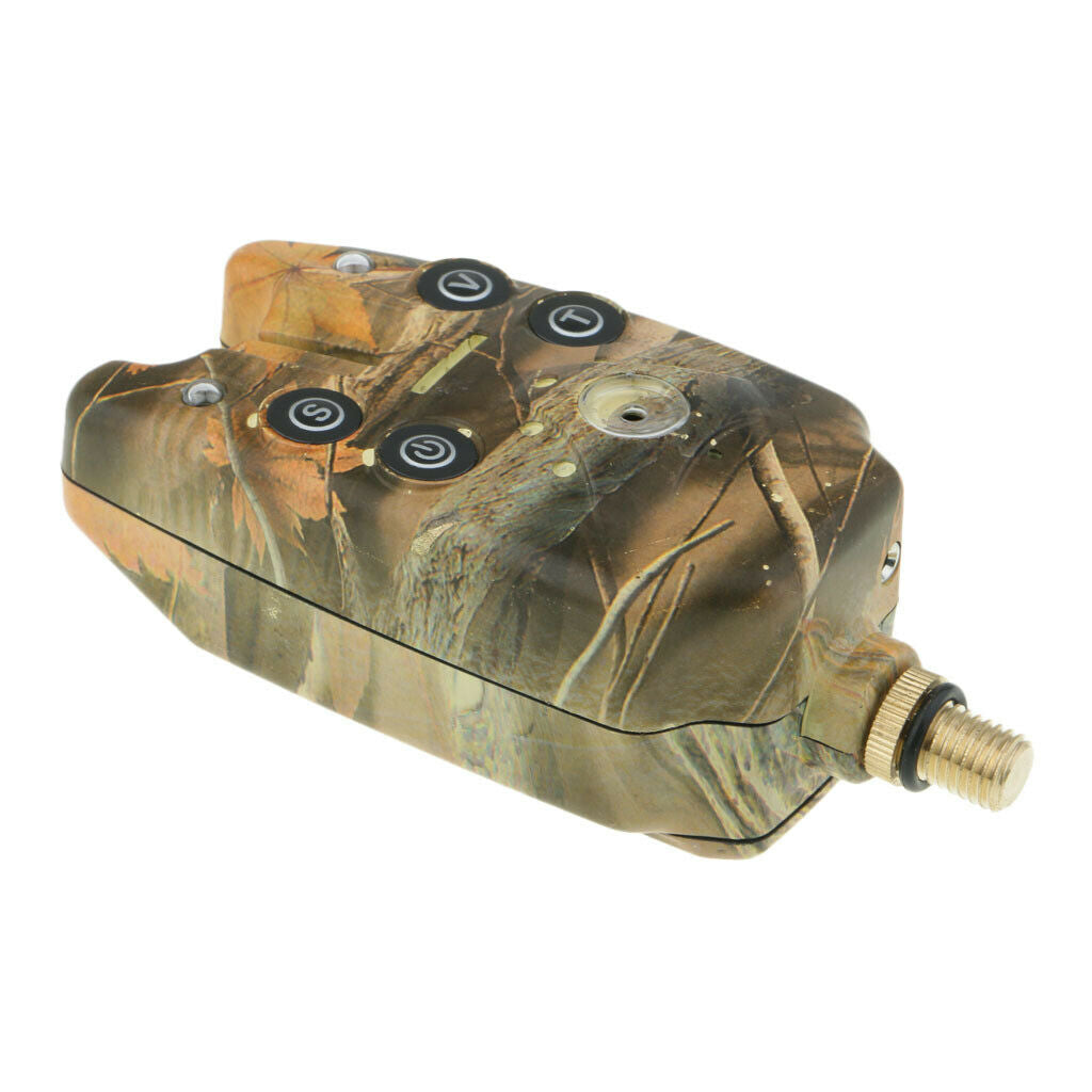Fishing Bite Alarm Indicator Sound Light Alert Fishing Rod Holder Camouflage