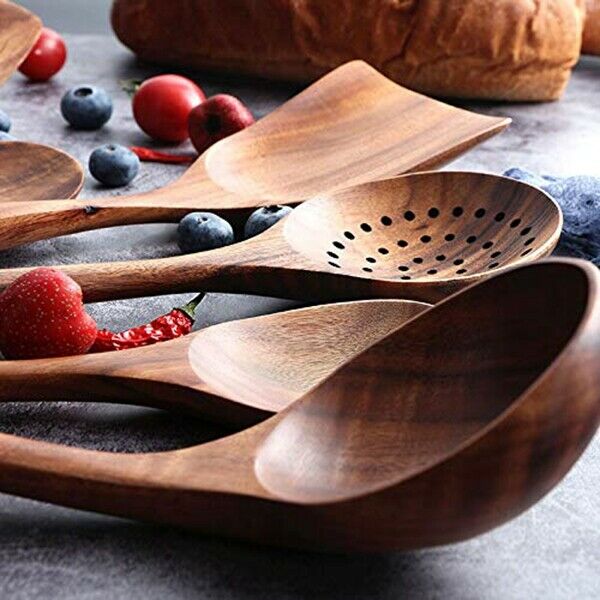Kitchen Utensils Set, Wooden Spoons for Cooking Non-Stick Pan Kitchen Tool WooP8