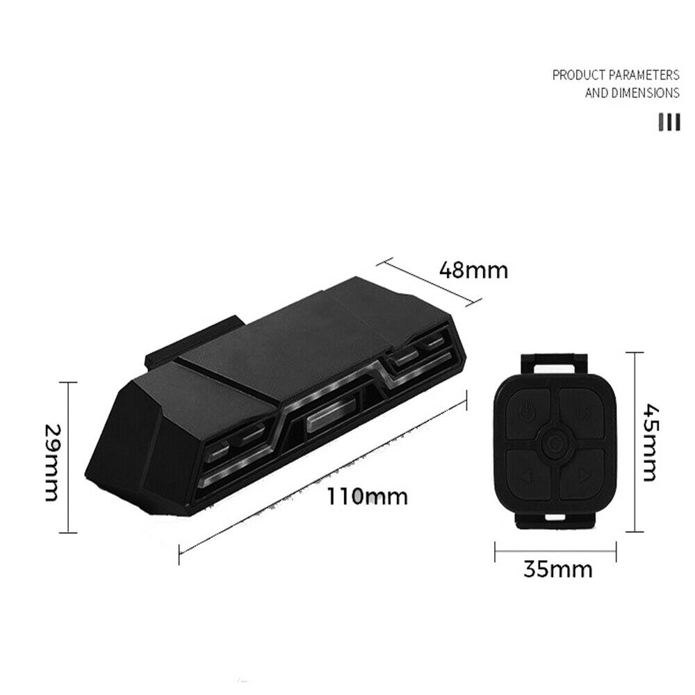 LED Bicycle Tail Light USB Wireless Remote Control Turn Signal Warning Lamp Kit