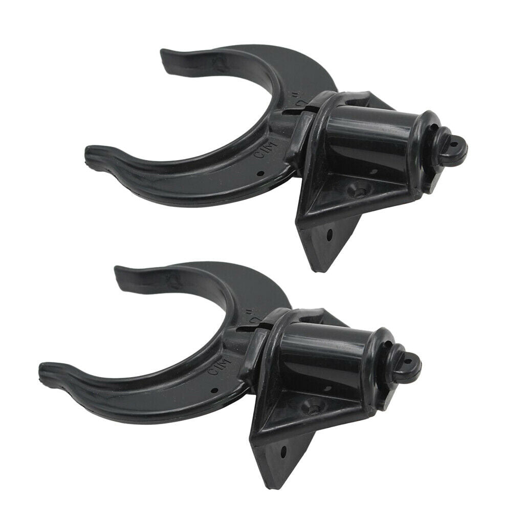 Black Boat Rowlocks with Side Plate Holders for Upto 60mm Oar Shafts
