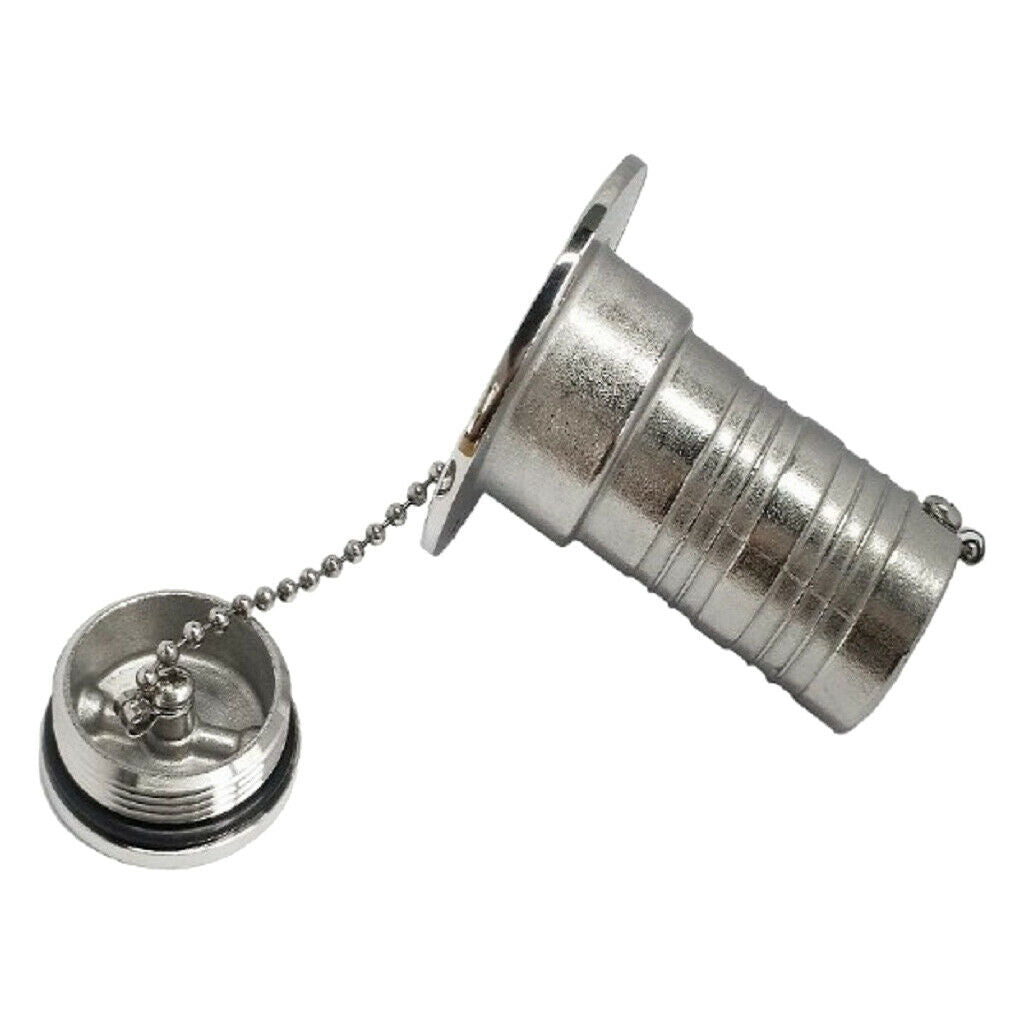 38mm Marine Boat Waste Fuel Tank Deck Fill Filler & Key Stainless Steel