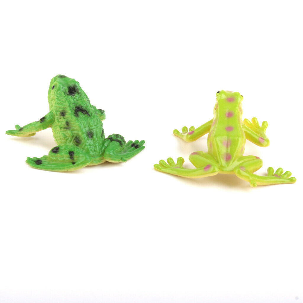 12Pcs Plastic Mini Frog Figures Set Kids Toys Colorful