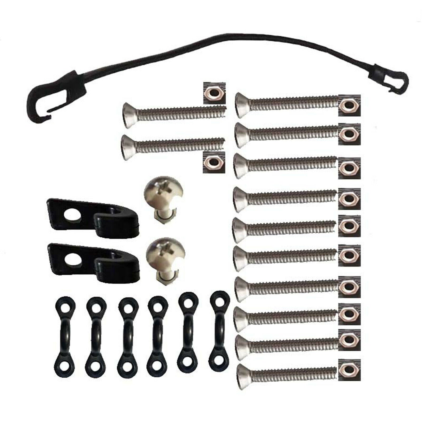 1 Set Deck Rigging Kit Deck Loops Tie Down Pad Eye with Screw for Kayak Boat
