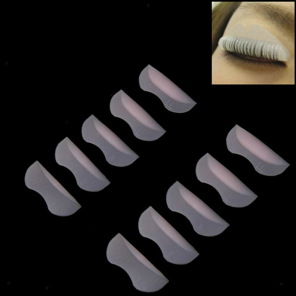 5 Pairs of Silicone Eyelashes Perming Curlers Shield Pads Makeup False Eyelashes