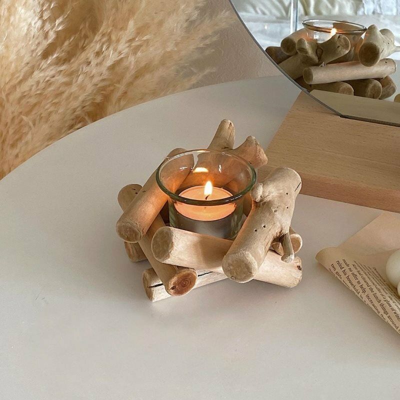 Wooden Driftwood Candle Holder Creative Candle Candle Tea Light Holder Stand
