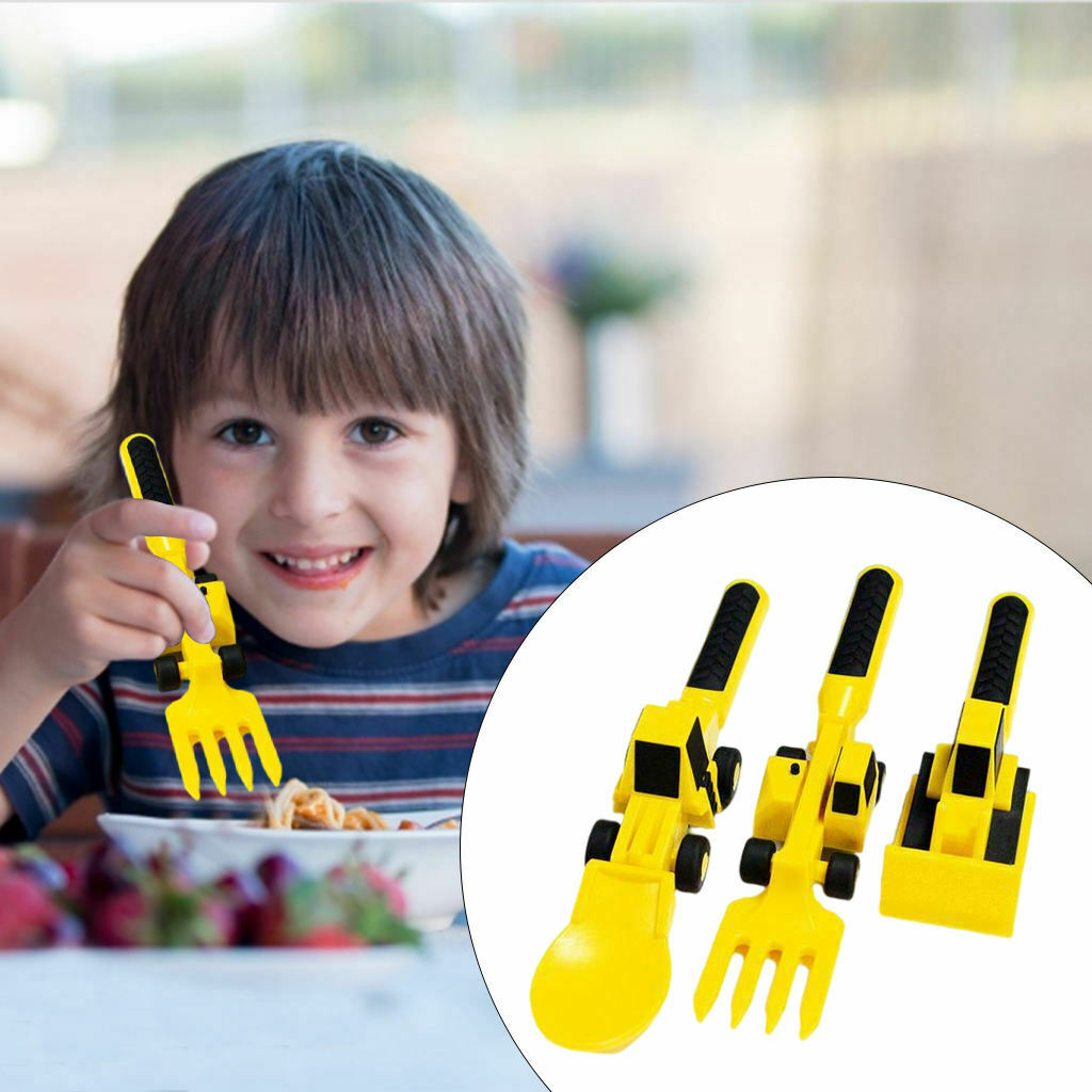 Excavator Cutlery 3x Tableware Set Utensil Kits for Cooking Children Kid
