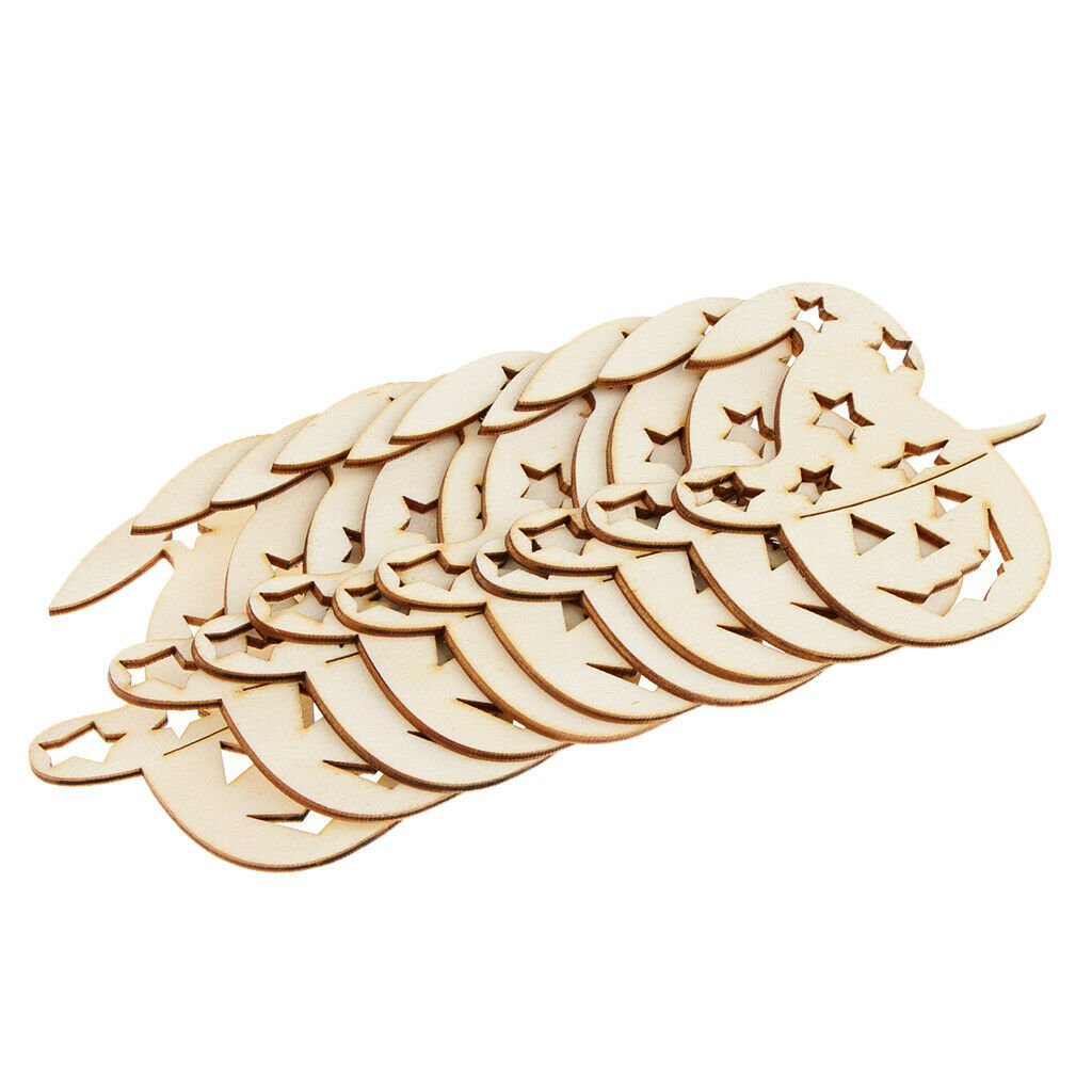 10 Pieces Pumpkin Witch Wooden Pieces Labels Pendents Hanging Gift Tags