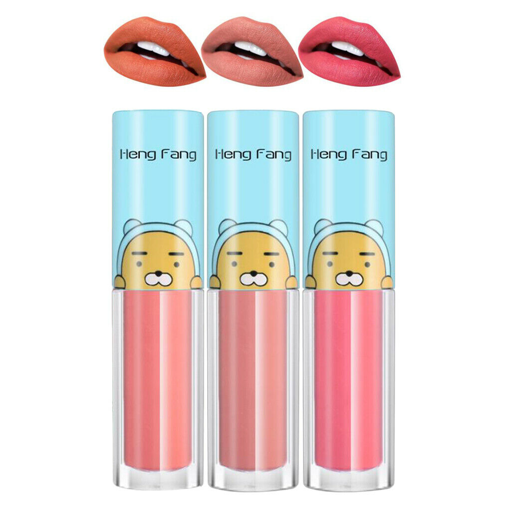 3 Colors/set Matte Velvet Waterproof Lip Gloss Lip Glossy Liquid Lipstick C