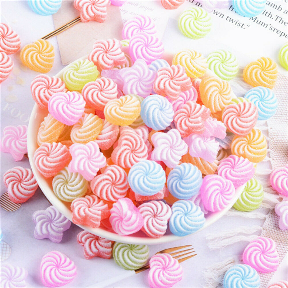 20 pcs Mixed Shape Jelly Drops Craft Embellishments Jewelry Charms Slime 16mm