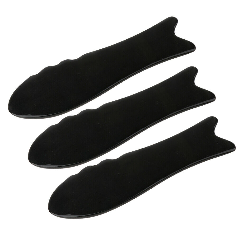 3x Fish Shape Salon Neck Facial Firming Anti-Wrinkles Gua Sha Scraping Board