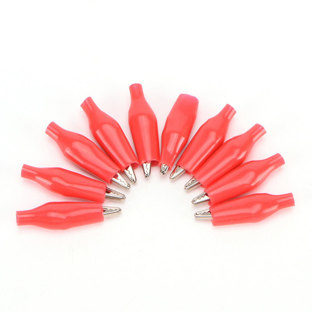 10X Leads HOT for Electrical Jumper Wire Test Cable Alligator Clip 28mm~ WF